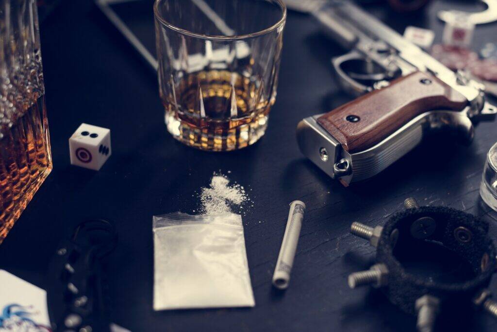 drugs and alcohol and violence and crime