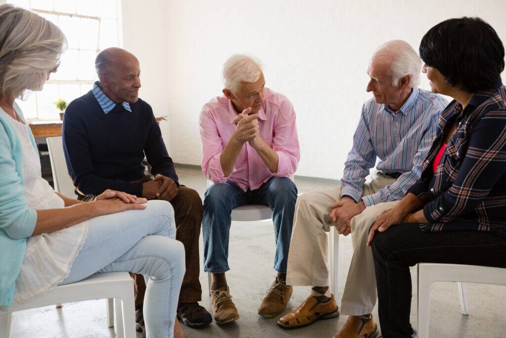 senior population in alcohol addiction support group