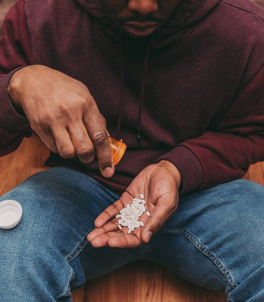 man struggling with polydrug addiction